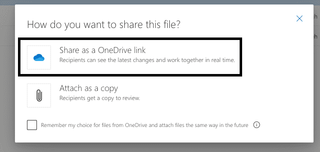 Chia sẻ dưới dạng liên kết OneDrive