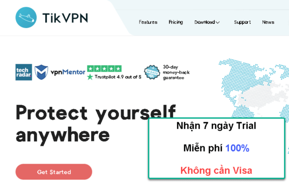 Nhận TikVPN Premium miễn phí trong 7 ngày